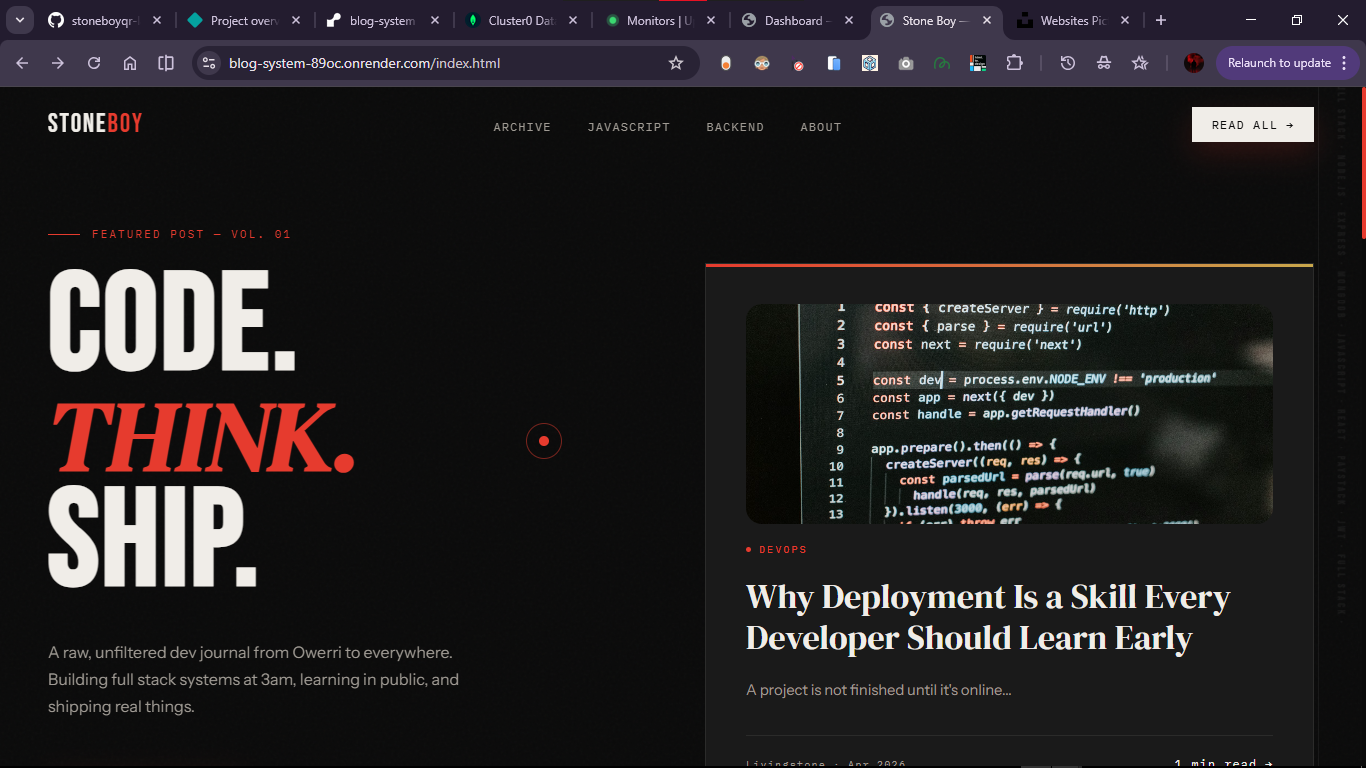 Full Stack Blog System